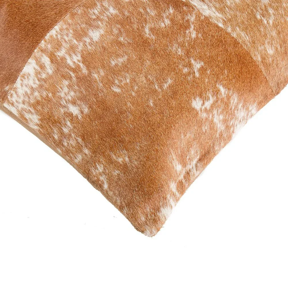 Natural Home Decor Torino Cowhide Pillow | 1-Piece | S & p brown/white | 18